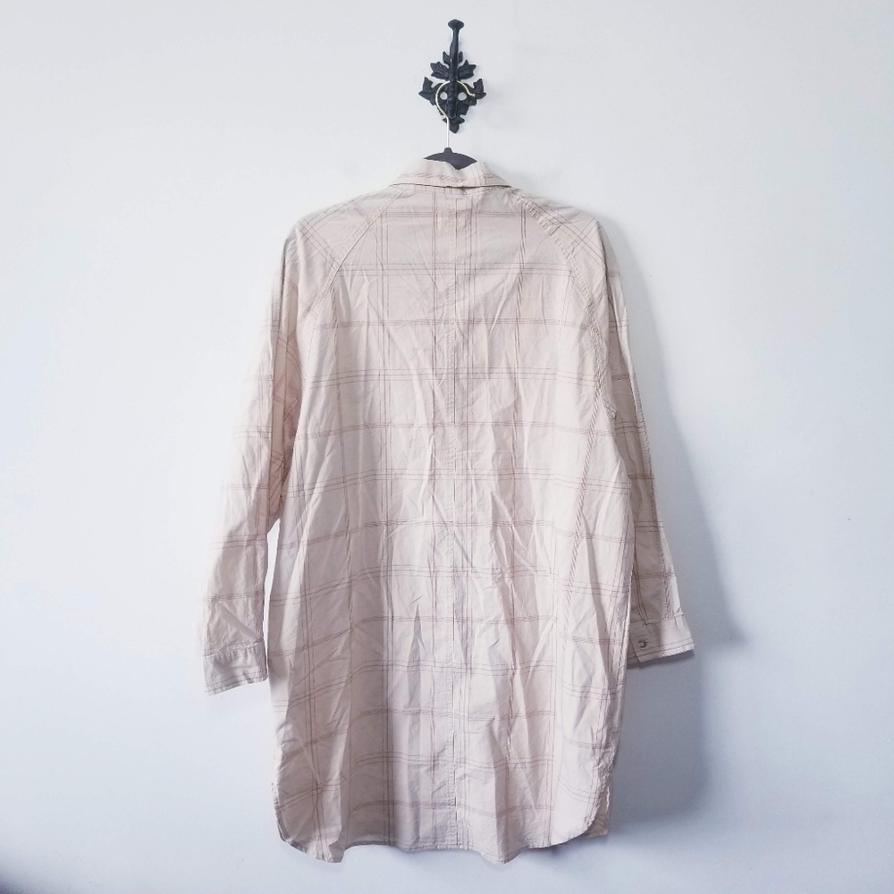 Jackson Rowe Cream Plaid Long Sleeve Shirt Dress - Picture 5 of 7